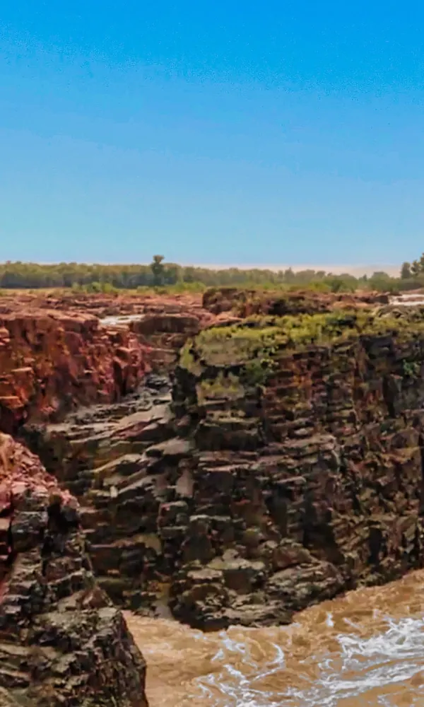 Rocky canyon at Raneh Falls near Khajuraho