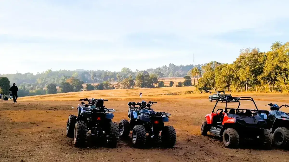 Quad bikes on an open ground in Pachmarhi