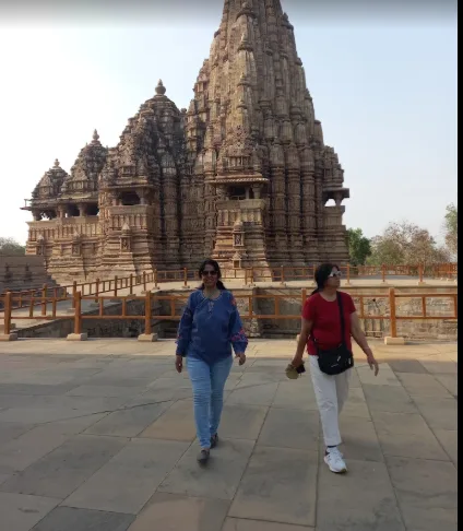 Guests at the western group of temples, Khajuraho