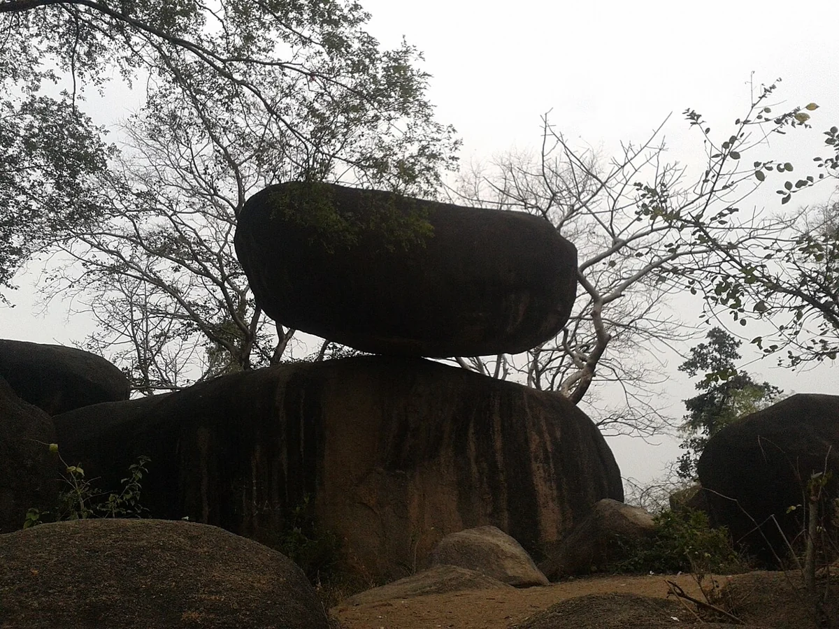 Balancing Rock in the Jabalpur area · actual photograph