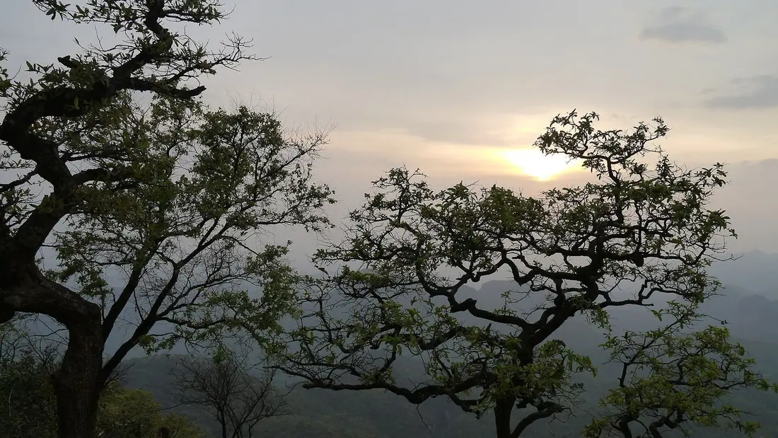 Sunset over the Satpura hills from Dhoopgarh, Pachmarhi.